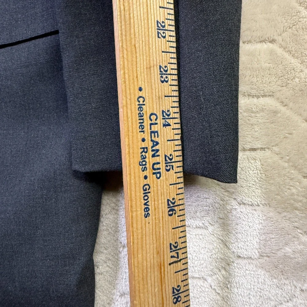 VTG Brooks Brothers USA Made 100% Wool‎ Blazer Sz 50 Charcoal SMALL HOLE Look
